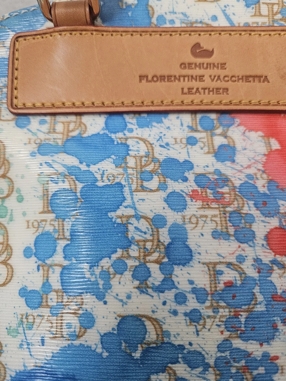 Dooney & Bourke 1975 Multicolor Signature Color Splash Satchel